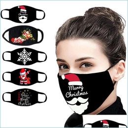 Designer Masks Christmas Fashion Face Black Cotton Washable Reusable Breathable Dust Proof For Adt Drop Delivery Home Garden Houseke Dhwf5