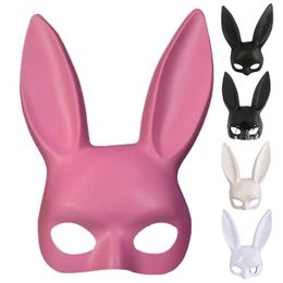 Party Masks Rabbit Mask Role Play Easter Rabbit Mask Halloween Carnival Party Bar Nightclub Costume Sexy Half Face Rabbit Ears 230329