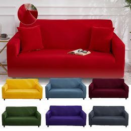 Cushion Decorative Pillow Red Elastic Solid Color Armchair Cover Sofa All inclusive Couch One Seat 2 3 Seater Protection Extensible 230330