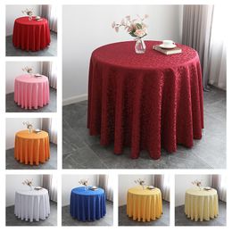 Table Cloth 10 Colours Jacquard Round Wedding Damask Pattern Cover For Decoration el Restaurant s 230330
