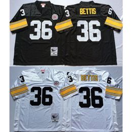 American football wear Jerome Bettis 36 jerseys throwback men white black shirt mitchell ness adult size stitched jersey mix order