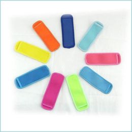 Other Kitchen Storage Organisation Neoprene Popsicle Holders Pop Ice Sleeves Zer 18X6Cm For Kids Summer Tools 10 Colour Drop Delive Dht5E