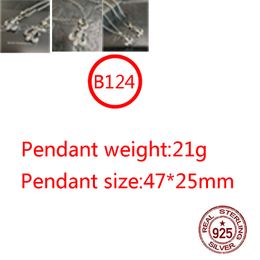 B124 S925 Sterling Silver Pendant Personalised Punk Style Retro Hip Hop Simple Boat Anchor Set Diamond Letter Shape Gift for Lover couple locket