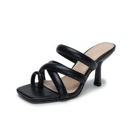 Top Women's American-Style Stiletto Heel Sandals with Toe Ring Outdoor Slippers Women's Shoes