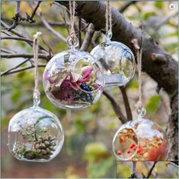 Candle Holders Clear Glass Hanging Holder 6/8/10/12 Cm Plants Tea Light Candlestick Christmas Party Home Decoration Drop Del Dhn79