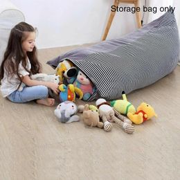 Storage Bags Super-Soft Velvet Toy Stuffed Animal Bean Bag Pouch Extra Large Stripe Chair Canvas Sofa T9P4