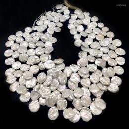 Chains 16 Inches 14-20mm Leaf Shaped Natural White Flat Baroque Keshi Pearls Loose Strand
