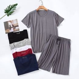 Men's Sleepwear Men's Pyjamas Summer Module Short Sleeve Family Dress Thin Round Neck Casual Set Suitable for Daily Wear Plus Size Pyjama Set 230330