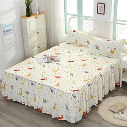 Bed Skirt Princess Bedding Nonslip Veneer Bedding Sanding Bedding Sheet Double Layer Bedding Dustproof Ruffle with Pillow Cover F0063 230330