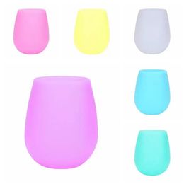 Durable Portable Silicone Wine Goblet Cocktail Water Cup Glasses Unbreakable Anti Slip Outdoor Shatterproof Beer Champagne Whiskey Travel Taza De Agua