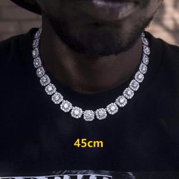 silver mens tennis chain Designer Iced Sugar Necklace American Street Cuban Chain Rap INS Diamond Set Light Luxury Hip Hop Couple Jewellery
