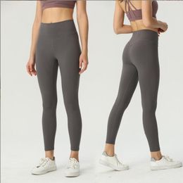 Designer Womens Lulu Align Leggings Top Lu Yoga Knee Length Women Gym Legging High Waist Pant Elastic Fi Lady Outdoor Sport Lululemens 650