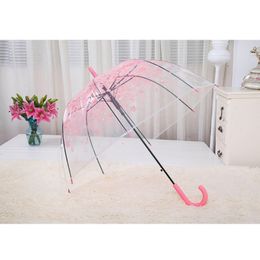 Umbrellas Romantic transparent flower bubble dome umbrella semi-automatic wind 230330