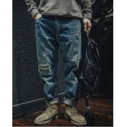 Mens Jeans Men Clothing Autumn and Winter Straight Loose Cylinder Vintage Chaopai Comfortable Blue Ripped Harun Trousers Female 230330