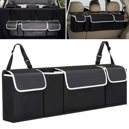 Car Trunk Organiser High Capacity Storage Bag Waterproof Oxford Cloth Foldable Multifunctional Seat Back Interior Hanging Bags