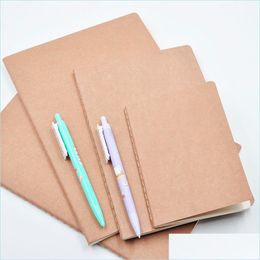 Notepads Blank Kraft Paper Notebook Notepad Book Vintage Soft Copybook Daily Memos Er Journal A4 A5 B5 Student Drop Delivery Office Dhktd