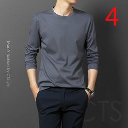 Men's T Shirts spring and autumn 100 wool long sleeved T shirt men's thin section 230329