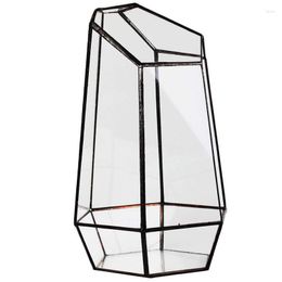 Vases House Greenhouse Hexagonal Glass Vase For Fee Garden Miniature Mini Landscape