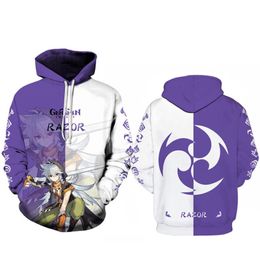 Men's Hoodies & Sweatshirts Men Hoodie Kawaii Genshin Impact 3D Graphics Anime Printed Women's Clothing Long Sleeves Unisex Hooded Sweat