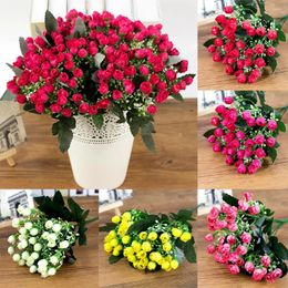 Decorative Flowers 1 Bundle Silk Artificial Rose Beautiful Bouquet Home Wedding Party Garden Decor Table Potted Ornaments Fake Plants