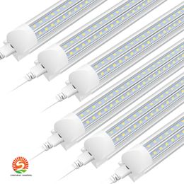 Cooler Door LED Tube V Shaped 8FT Lights 4FT 5FT 6FT 8 Feet LED T8 56W 72W Double Side Integrated shop light