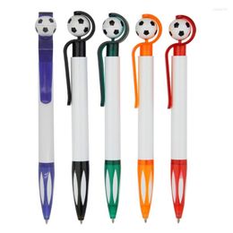 Retractable Ballpoint Pen Non-slip Grip Metal Pen-Clip Refillable For Student