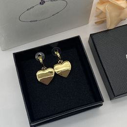 Trendy love heart dangle earring jewelry ins style women gold plated brass designer earrings aretes orecchini