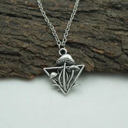 Pendant Necklaces 10pcs Nature Witchy Dainty Gothic Triangle Mushroom Necklace
