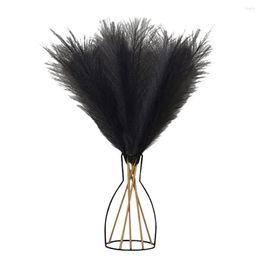 Decorative Flowers 6Pcs Pampas Grass With Extension Stem Artificial Pampass 17.7 Inch Faux Decor For