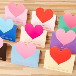 5PC Greeting Cards 30 Pcs Heart Shape School 98 X 68mm Creative Message Diy Folding Birthday Christmas Blessing Y2303