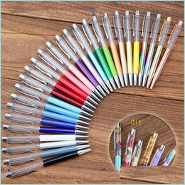 Ballpoint Pens Student Diy Glitter Pen Colorf Crystal Blank Empty Rod Office Creative Writing Supplies Drop Delivery School Business Dh3Hi