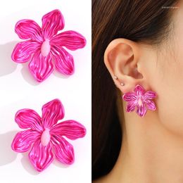 Stud Earrings Fashion Exaggerated Big Flower Bowknot Women Ladies Elegant Petal Bow Pendant Alloy Party Jewelry Gifts