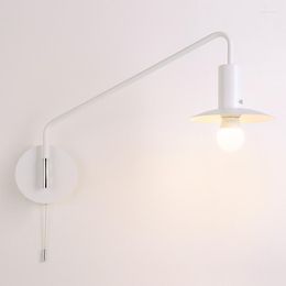 Wall Lamps Swing Arm Nordic Lamp Bedroom Vanty Light Fixtures LED Lights For Home Applique Murale Luminaire Stair Arandela