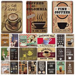 Retro Coffee Metal Tin Sign Vintage Metal Plate Wall Art Posters for Kitchen Bar Club Art Painting Wall Decor Plate 30X20cm W03