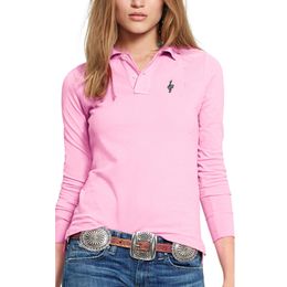 Women's Polos Spring Lapel 100 Cotton Long Sleeve Shirt Casual Golf Professional Slim Stretch Top 230330