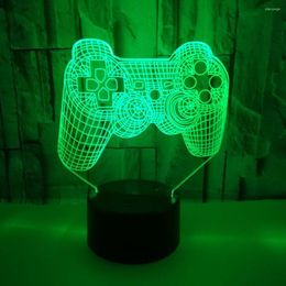 Night Lights 3D LED Light Game Handle With 7 Colours For Home Decoration Lamp Amazing Visualisation Optical Illusion Awesome