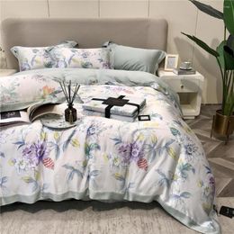 Bedding Sets 2023 Est Four-piece Simple Cotton Double Household Bed Sheet Quilt Cover Embroidered Comfortable White Green Colour