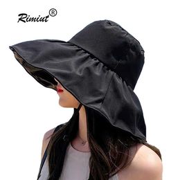 HBP Rubber Wide Hats Blk Sunscreen Women's Summer Foldable Large Brim Sunshade Fisherman's UV Protection Sun Hat P230327