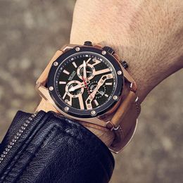Wristwatches MEGIR Fashion Brand Sports Quartz Men Watches Leather Strap Military Chronograph Waterproof Wristwatch Relogios Masculino Clock