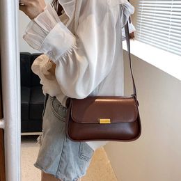 Shoulder Bags Solid Colour Small Pu Leather Crossbody for Women 2023 Fashion Trendy Simple Luxury Brand Designer Handbags 230322