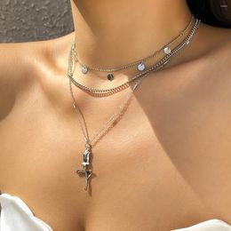 Choker Summer Party Rose Sequin Necklace For Women Tassel Beach Nightclub Bikini Personalized Luxury Collarbone Chain Jewelry