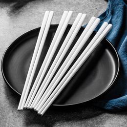 Chopsticks 5 Pair China Pure White Bone Porcelain Ceramic Reusable Dishwasher Safe Tableware Kuaizi