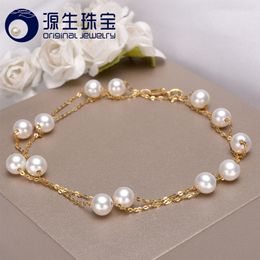 Pendant Necklaces YS 18K Gold 5 5 5mm White Pearl China Freshwater Jewelry 230329