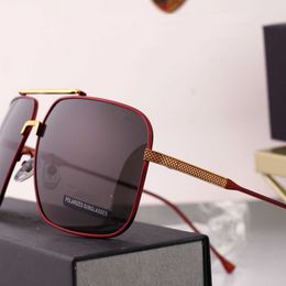 2021 New Polarised Large Frame Metal Box Sunglasses Men's Driving Mirror