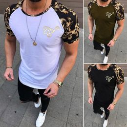 Men's T Shirts Summer Slim Fit Short Sleeve Shirt Designer Muscle Fitted Top Gym Curved Hem Tee