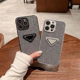 Sparkling Rhinestone Cell Phone Cases For iPhone 14 13 12 11 Pro Max Unisex Designers Letters iPhone Cover Fashion Luxury Casual Phonecase