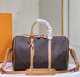 designer tote bag Keepall 35 M42426 BROWN COATED CANVAS VACHETTA LEATHER VINTAGE luis Duffel Bag ladies handbags
