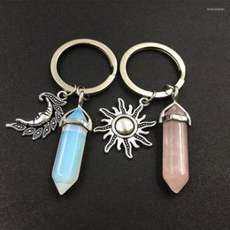 Keychains 2pcs Sun And Moon Crystal Keychain Friendship For 2 Bff Friends Couples