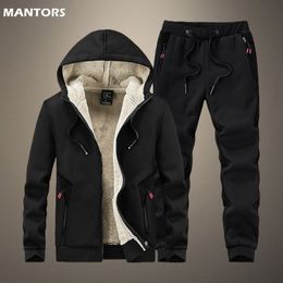 Men's Tracksuits Men's Winter Wool Set Men's Thick HoodiePants Set Hoodie Sweatshirt Tracking Set Men's Hoodie Sweater Size 8XL 230330