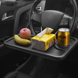 1pc Portable Car Steering Wheel Dining Table Bracket Car Laptop Computer Desk Mount Stand Eat Work Drink Food Coffee Tray Board
